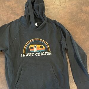 Rivet Apparel size 10-12 Black Happy Camper Hoodie